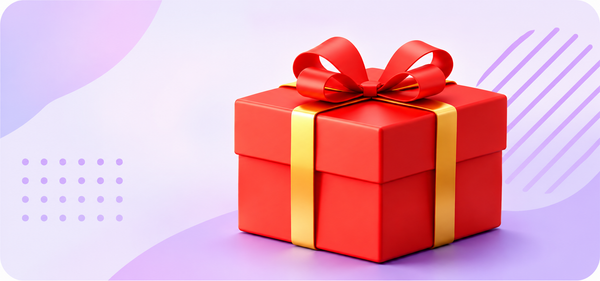 Gift box with a red ribbon